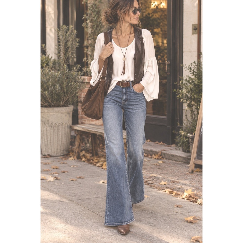 90s Hard Tail Pintuck Blouse med cream Bell Sleeve Scoop Neck High Low Top M‎